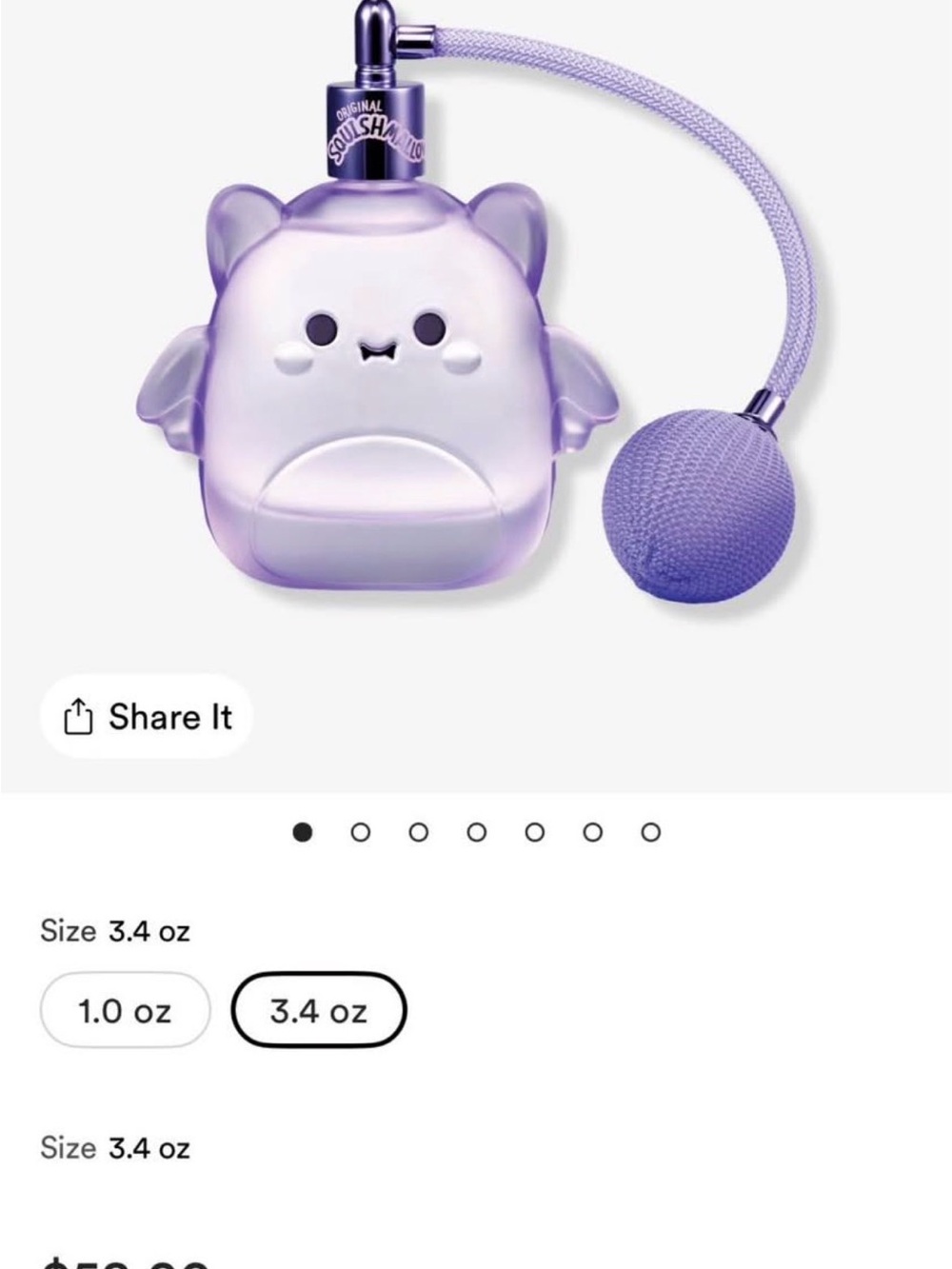 Squishmallows Purple Lilac Atomizer Perfume Bottle